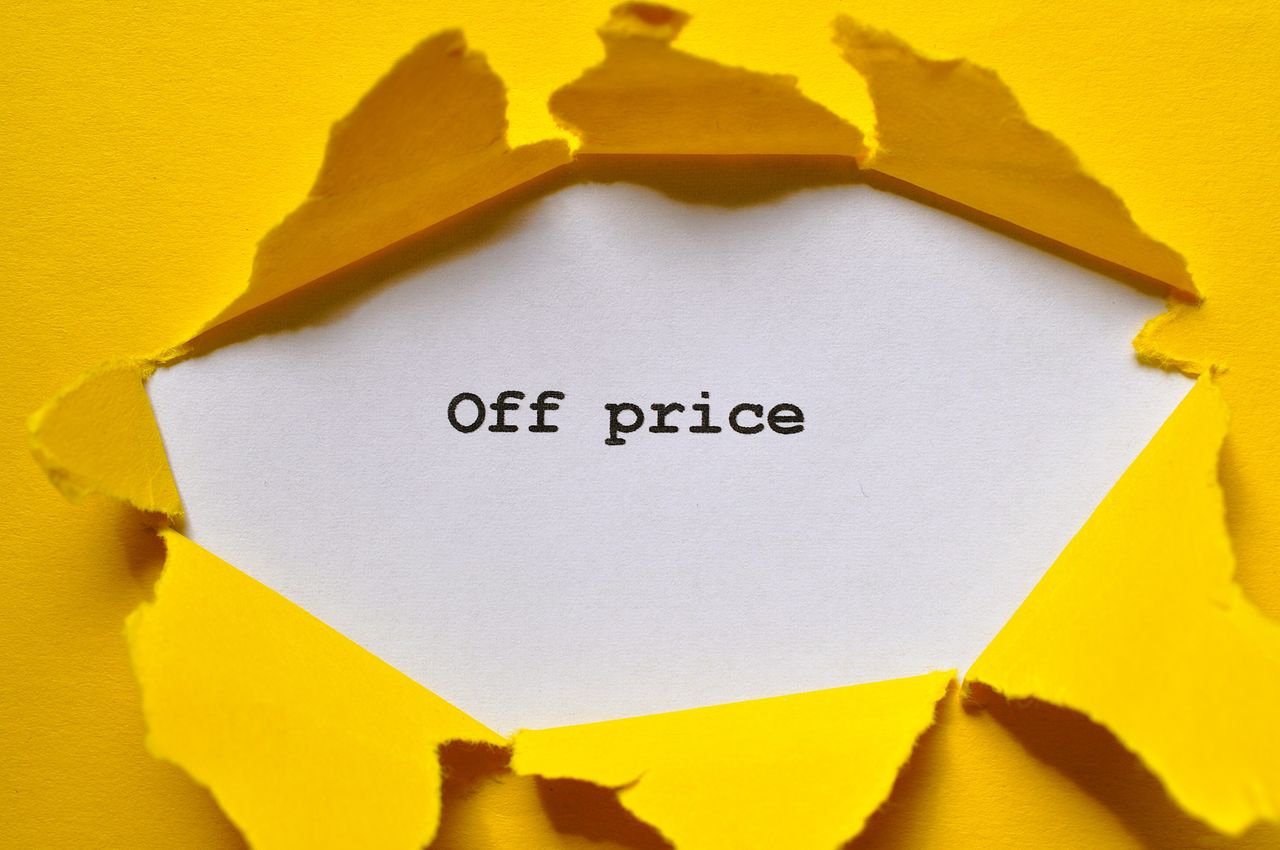 services-03 Bright yellow paper reveals 'Off Price' text, perfect for sales and promotions.